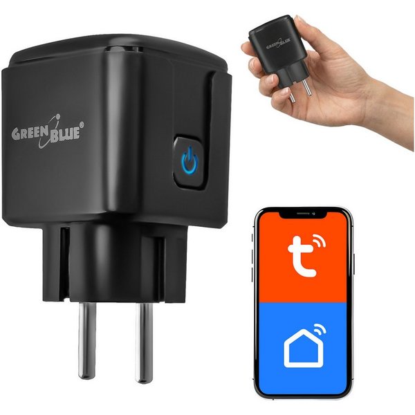 GreenBlue Steckdose GB735 Tuya Smart-WLAN-Steckdose mit Programmierfunktion, 1-St., Android/iOS/Alexa/Google Home, Timer, Leistungsmesser
