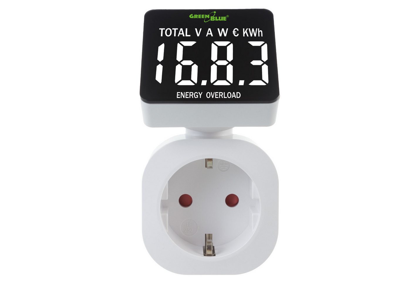 GreenBlue Stromverbrauchszähler GB620 Energiekostenmessgerät Stromverbrauchszähler Steckdose, 2,8 " Display, LCD Display, Stromkostenmessgerät für Haushalt & Bü – Bild 2 von 5