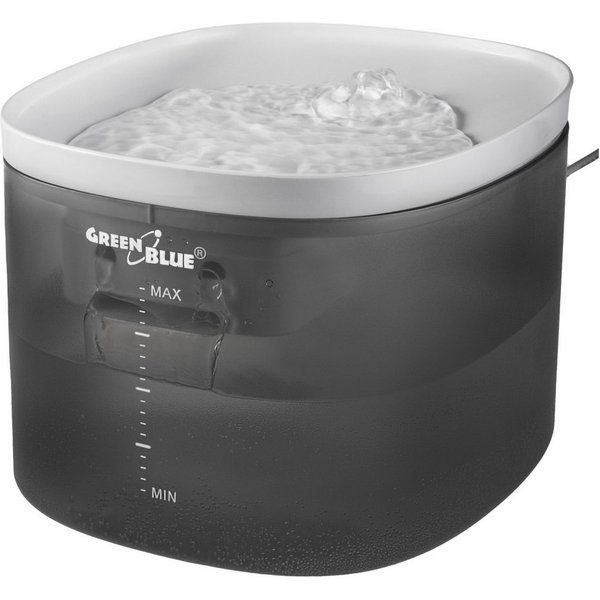 GreenBlue Wasserspender GB392 3 l, Wasserspender Katze Hund Tränke 3L USB leiser Betrieb grau