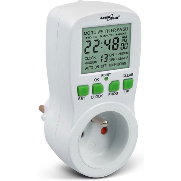 GreenBlue Zeitschaltuhr GB107, 220-240 VAC 50 Hz, 16A, 3680W, 1 Minute bis 168 Stunden (7 Tage)