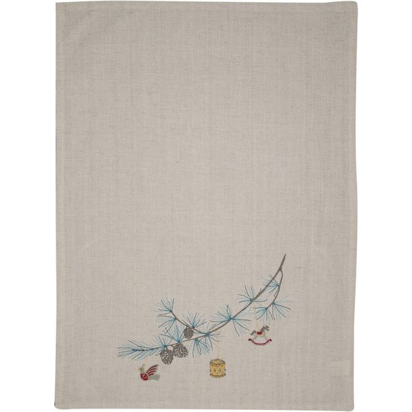 Greengate Geschirrtuch Xmas Geschirrtuch bedruckt pale grey 70x50cm