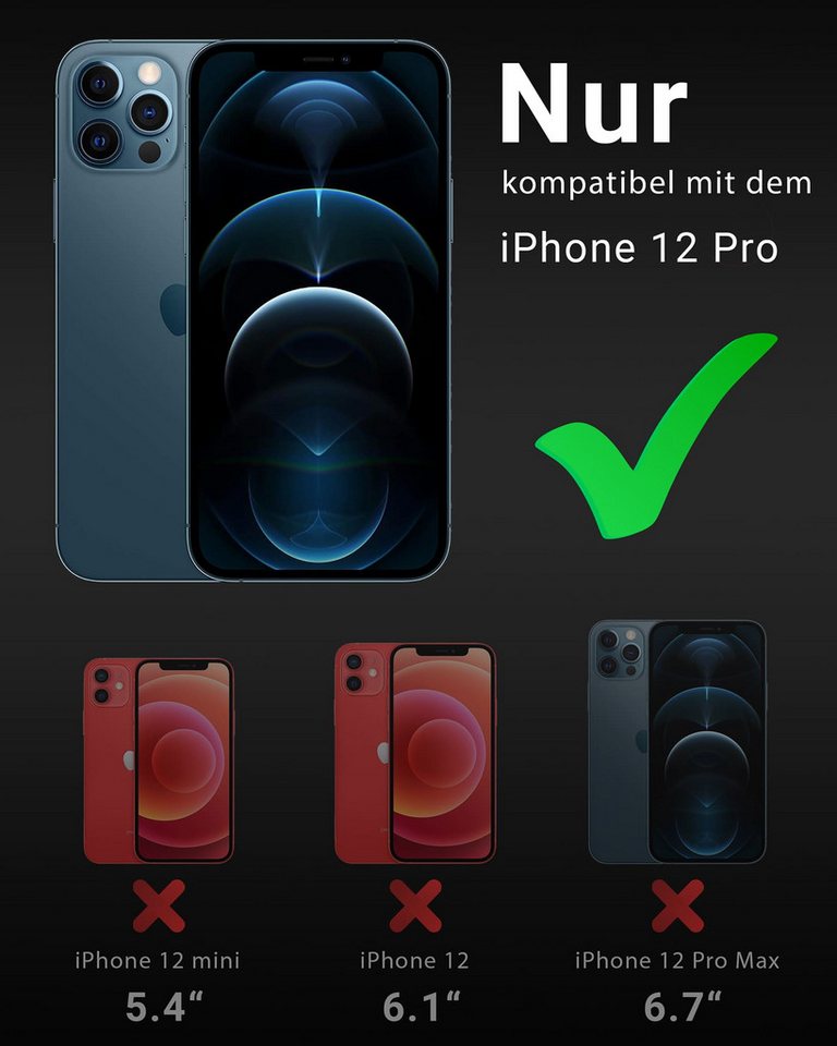 GreenHec Displayschutzglas Panzerfolie Sichtschutz iPhone 18 17 16 15 14 13 12 11 Pro Max 16e 17e für iPhone 12 Pro, Spar-Set, X Air, Privacy Glas Anti Spy, Sch – Bild 2 von 5