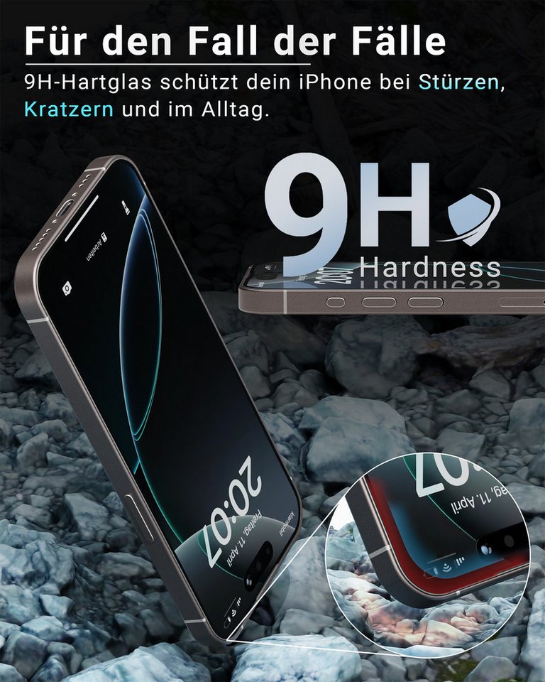 GreenHec Displayschutzglas Panzerfolie Sichtschutz iPhone 18 17 16 15 14 13 12 11 Pro Max 16e 17e für iPhone 12 Pro, Spar-Set, X Air, Privacy Glas Anti Spy, Sch – Bild 5 von 5