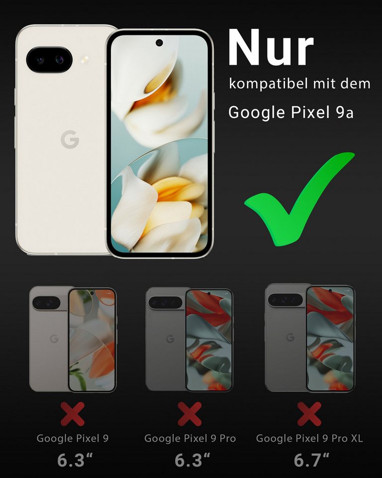 GreenHec Handyhülle Google Pixel 9a Hülle MagSafe Case Magnetisch Cover Schutzhülle Black 6,3 Zoll, Schwarz Magnet Cover, Stoßfest - Handyhülle mit Kameraschutz – Bild 4 von 5
