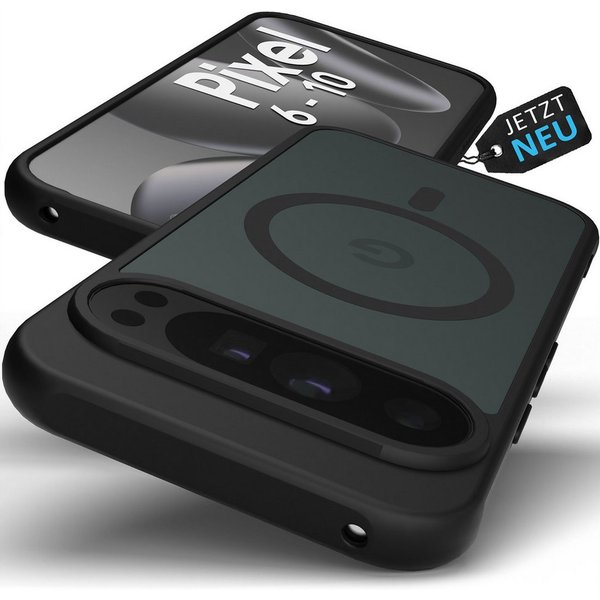 GreenHec Handyhülle Hülle Google Pixel 10 9 8 7 6 Pro XL MagSafe Case 9a 10a Magnet Schutz 7 Zoll, Cover Schwarz Magnetisch Handyhülle Pixelsnap Black Stoßfest 