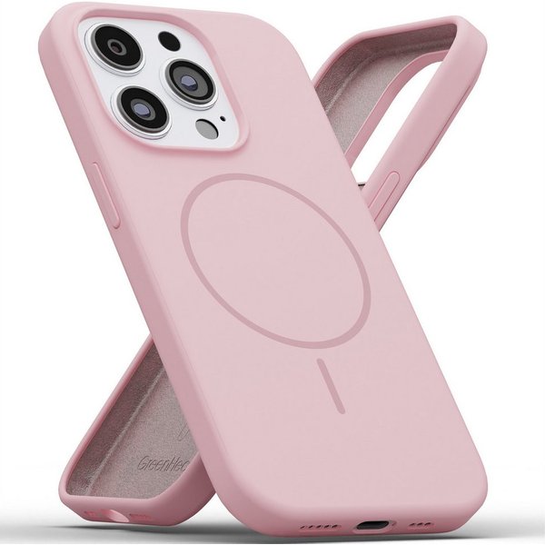 GreenHec Handyhülle Handyhülle Silikon iPhone 16 15 14 13 12 Pro Max Plus MagSafe 6.7 Zoll, Magnetisch Weiß Case Cover Schutz - Pink Blau Schwarz Braun Weiß