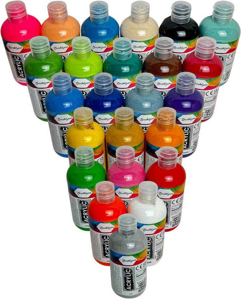 Greenpoint Acrylfarbe Acrylfarben Set 24x250 ml – Hochpigmentiert & Deckend, Matt – Bild 3 von 5