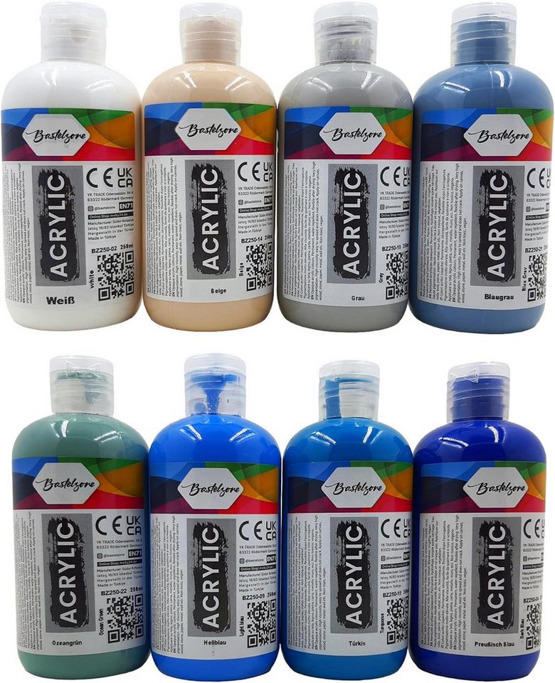 Greenpoint Acrylfarbe Acrylfarben Set 24x250 ml – Hochpigmentiert & Deckend, Matt – Bild 5 von 5