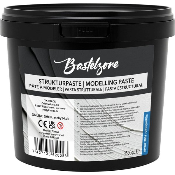 Greenpoint Strukturpaste Strukturpaste Modellierpaste Spachtelmasse - Acrylmalerei & Leinwand, XXL 3,5 kg für 3D-Effekte, Reliefs und kreative Texturen