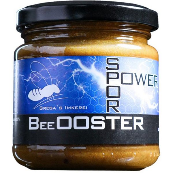 Grega´s Imkerei Honig BeeOOSTER Sport Power, 1 x 250 g, (im Glas die 5-fach Kraft aus Honig, Blütenpollen (30), Gelée Royale (5), Ginseng und Propolis), Handgem