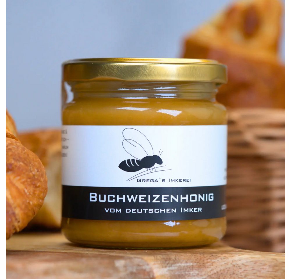Grega´s Imkerei Honig Buchweizenhonig, 1 x 250 g, (kräftig & herb, Dunkler Charakterhonig cremig), aus Deutschland direkt vom Imker – Bild 2 von 5