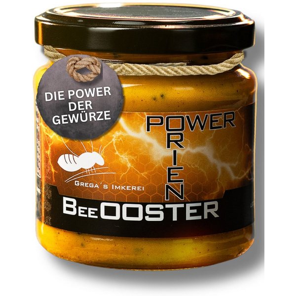 Grega´s Imkerei Honig Orient BeeOOSTER Power Honigzubereitung, 1 x 250 g, 1 St. (Glas, Honig mit Kurkuma, Schwarzkümmel, Zimt & Ingwer), Cremiger gewürzhonig au