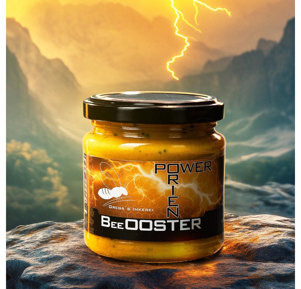 Grega´s Imkerei Honig Orient BeeOOSTER Power Honigzubereitung, 1 x 250 g, 1 St. (Glas, Honig mit Kurkuma, Schwarzkümmel, Zimt & Ingwer), Cremiger gewürzhonig au – Bild 5 von 5