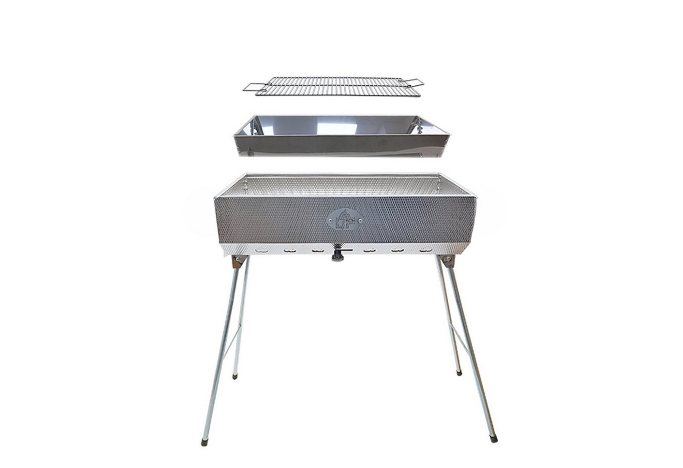 Grillpeter Holzkohlegrill Mangal Set Taschkent Schaschlikgrill mit 9er Drehspieß Spieße Motor – Bild 5 von 5