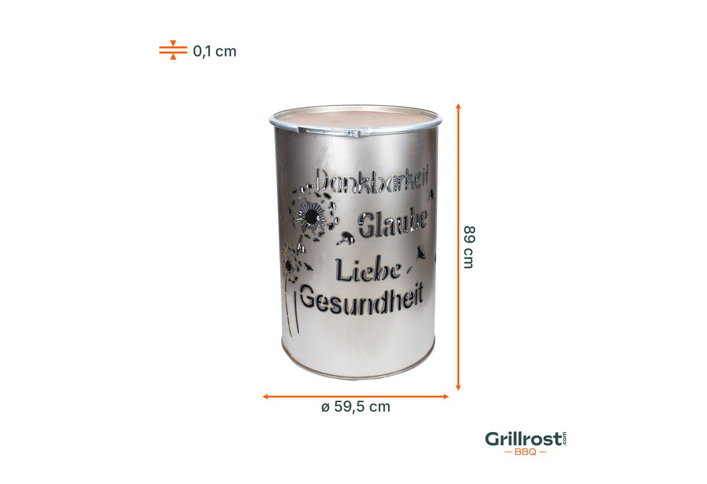 Grillrost.com BBQ Grillrost BBQ Personalisierte Feuertonne, Made in Germany – Bild 5 von 5