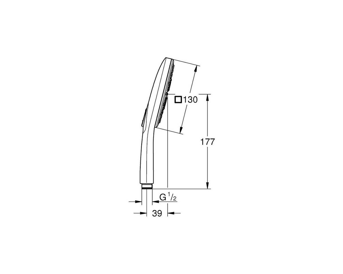 Grohe Brausegarnitur Vitalio Smartactive 130 Cube Handbrause, EcoJoy, chrom/weiß (26595000) – Bild 2 von 5