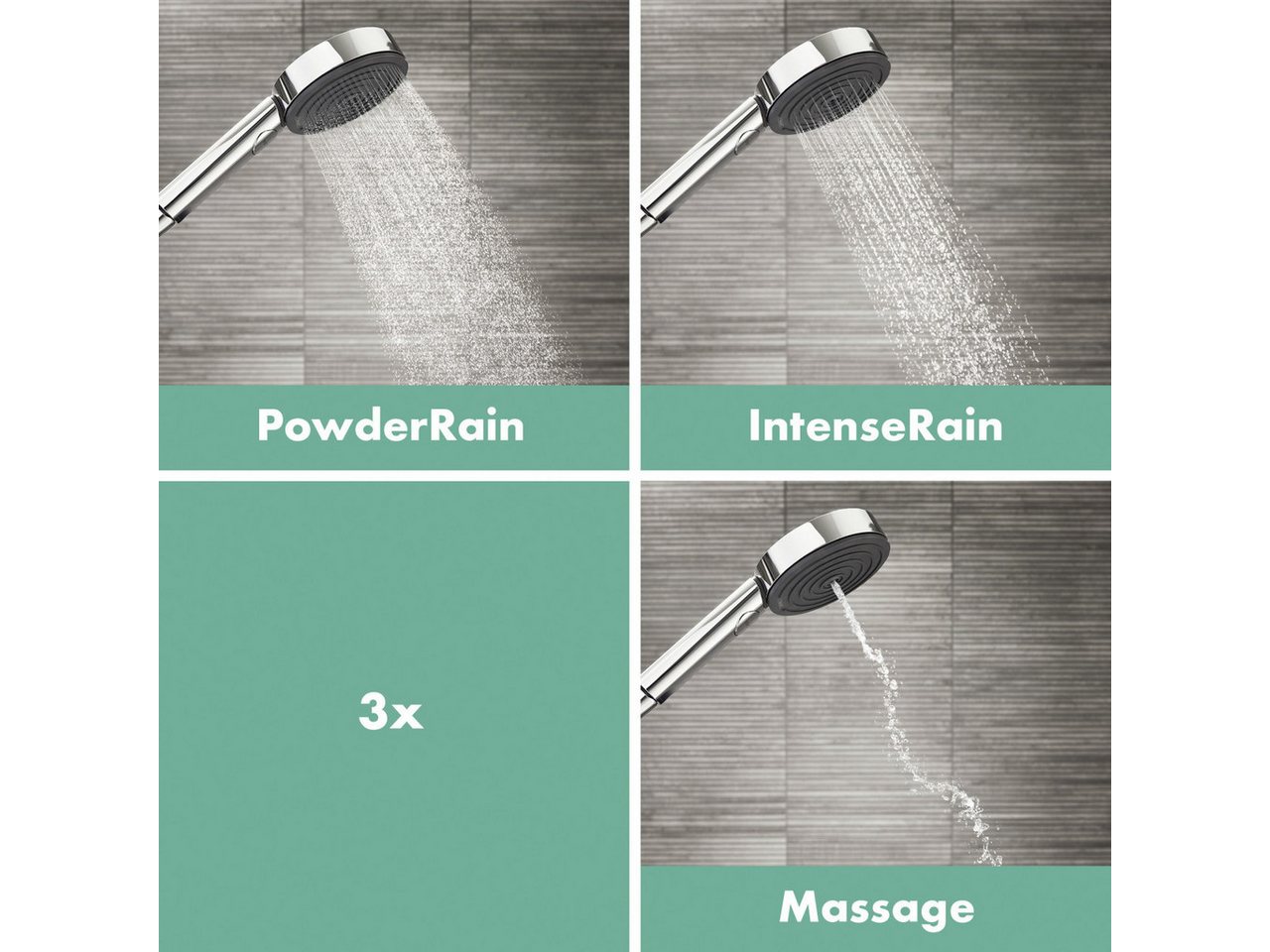 Grohe Handbrause Hansgrohe Handbrause-Set 3 Strahlarten Pulsify – Bild 2 von 4