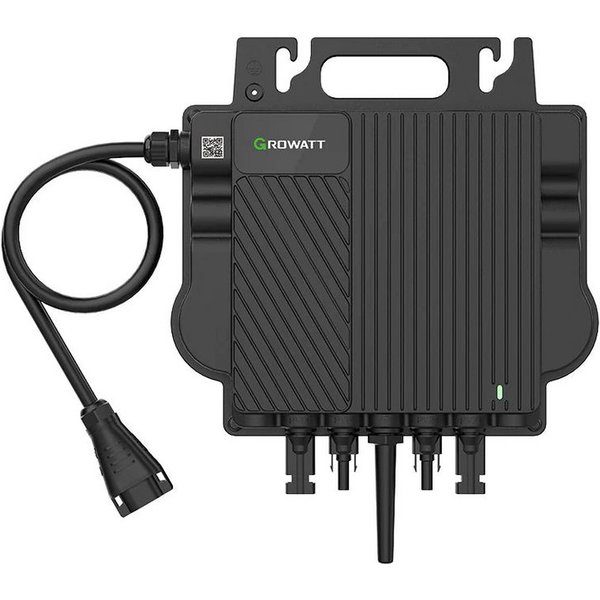 Growatt Wechselrichter NEO 800W Micro-Wechselrichter mit 5M AC Kabel, Microinverter, Mini-Solaranlage, für Balkonkraftwerk, Plug und Play
