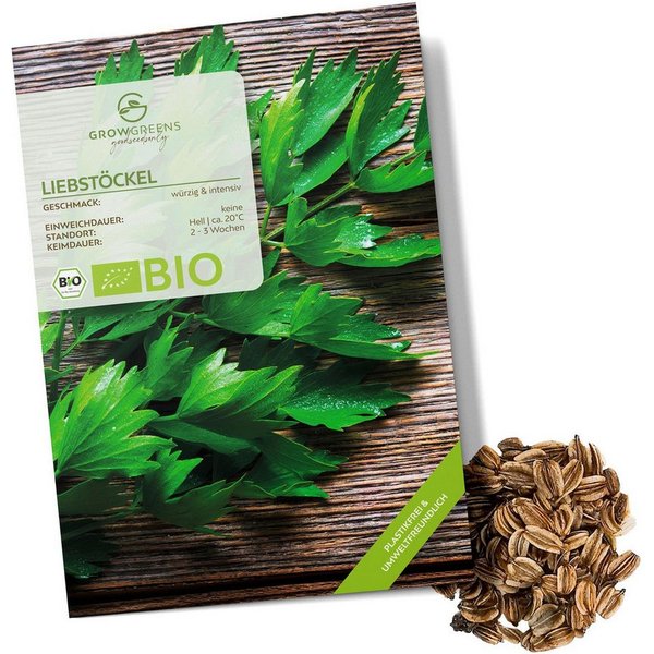 Growgreens Kräutersamen BIO Liebstöckel Samen - Küchenkräuter Saatgut aus bio. Anbau (50 Korn)
