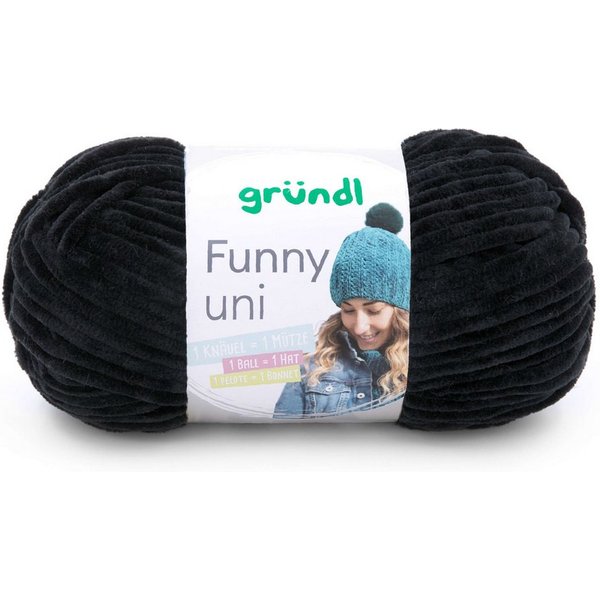 Gründl Funny Chenille Wolle uni einfarbig zum Stricken Häkeln, Chenillegarn Häkelwolle, 120,00 m (Chenillewolle, Flauschgarn, Kuschelwolle), weich und pflegelei