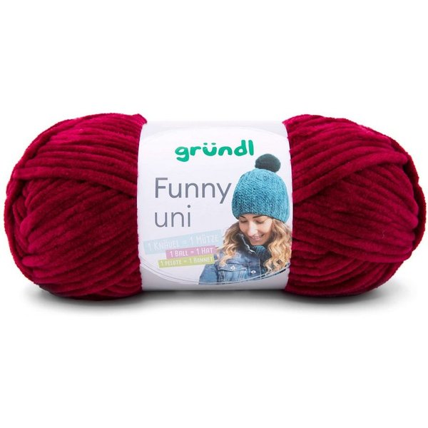 Gründl Funny Chenille Wolle uni einfarbig zum Stricken Häkeln, Chenillegarn Häkelwolle, 120,00 m (Chenillewolle, Flauschgarn, Kuschelwolle), weich und pflegelei