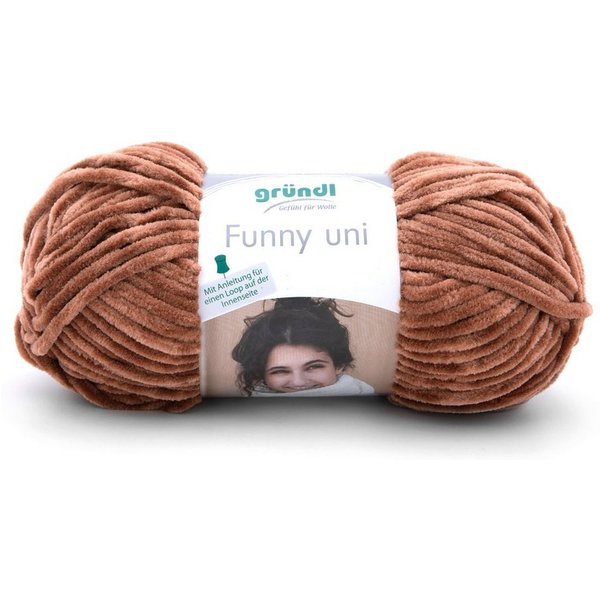 Gründl Funny Chenille Wolle uni einfarbig zum Stricken Häkeln, Chenillegarn Häkelwolle, 120,00 m (Chenillewolle, Flauschgarn, Kuschelwolle), weich und pflegelei