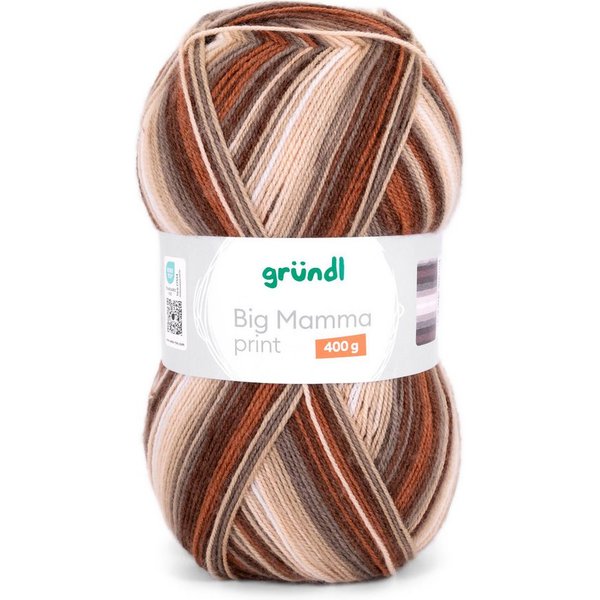 Gründl Wolle 400g Big Mamma Print Großknäuel Strickgarn Häkelwolle, 1040,00 m (Wolle zum Stricken und Häkeln, Strickwolle Handarbeitsgarn, Handstrickgarn), Woll