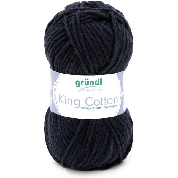 Gründl Wolle King Cotton Baumwollgarn Strickgarn Häkelwolle, 78,00 m (50g Handstrickgarn, Strickwolle, Baumwollmischgarn mit ägyptischer Baumwolle, zum Stricken