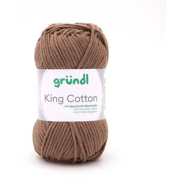 Gründl Wolle King Cotton Baumwollgarn Strickgarn Häkelwolle, 78,00 m (50g Handstrickgarn, Strickwolle, Baumwollmischgarn mit ägyptischer Baumwolle, zum Stricken