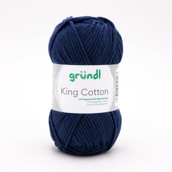 Gründl Wolle King Cotton Baumwollgarn Strickgarn Häkelwolle, 78,00 m (50g Handstrickgarn, Strickwolle, Baumwollmischgarn mit ägyptischer Baumwolle, zum Stricken