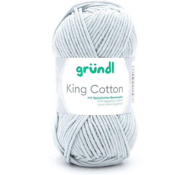 Gründl Wolle King Cotton Baumwollgarn Strickgarn Häkelwolle, 78,00 m (50g Handstrickgarn, Strickwolle, Baumwollmischgarn mit ägyptischer Baumwolle, zum Stricken