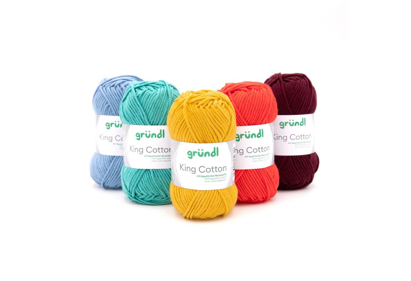 Gründl Wolle King Cotton Baumwollgarn Strickgarn Häkelwolle, 78,00 m (50g Handstrickgarn, Strickwolle, Baumwollmischgarn mit ägyptischer Baumwolle, zum Stricken – Bild 5 von 5