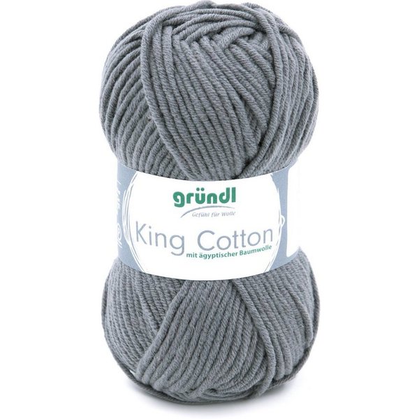 Gründl Wolle King Cotton Baumwollgarn Strickgarn Häkelwolle, 78,00 m (50g Handstrickgarn, Strickwolle, Baumwollmischgarn mit ägyptischer Baumwolle, zum Stricken