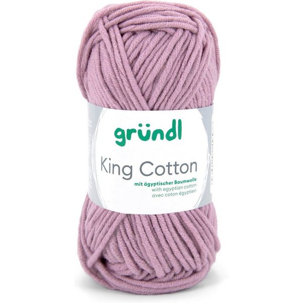 Gründl Wolle King Cotton Baumwollgarn Strickgarn Häkelwolle, 78,00 m (50g Handstrickgarn, Strickwolle, Baumwollmischgarn mit ägyptischer Baumwolle, zum Stricken