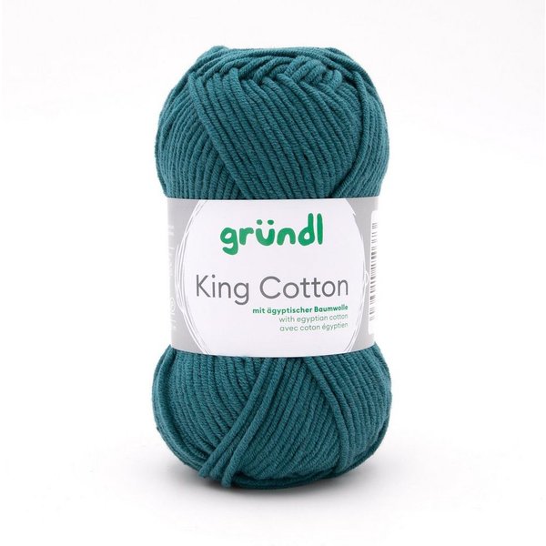 Gründl Wolle King Cotton Baumwollgarn Strickgarn Häkelwolle, 78,00 m (50g Handstrickgarn, Strickwolle, Baumwollmischgarn mit ägyptischer Baumwolle, zum Stricken