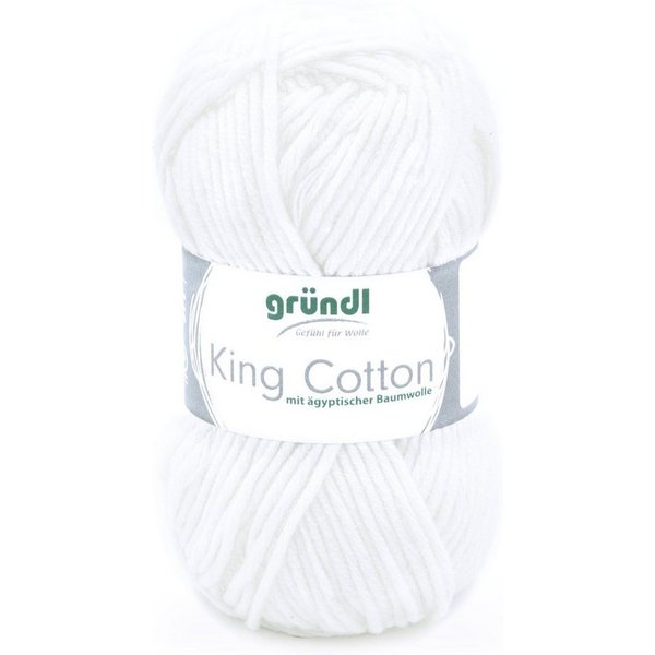 Gründl Wolle King Cotton Baumwollgarn Strickgarn Häkelwolle, 78,00 m (50g Handstrickgarn, Strickwolle, Baumwollmischgarn mit ägyptischer Baumwolle, zum Stricken