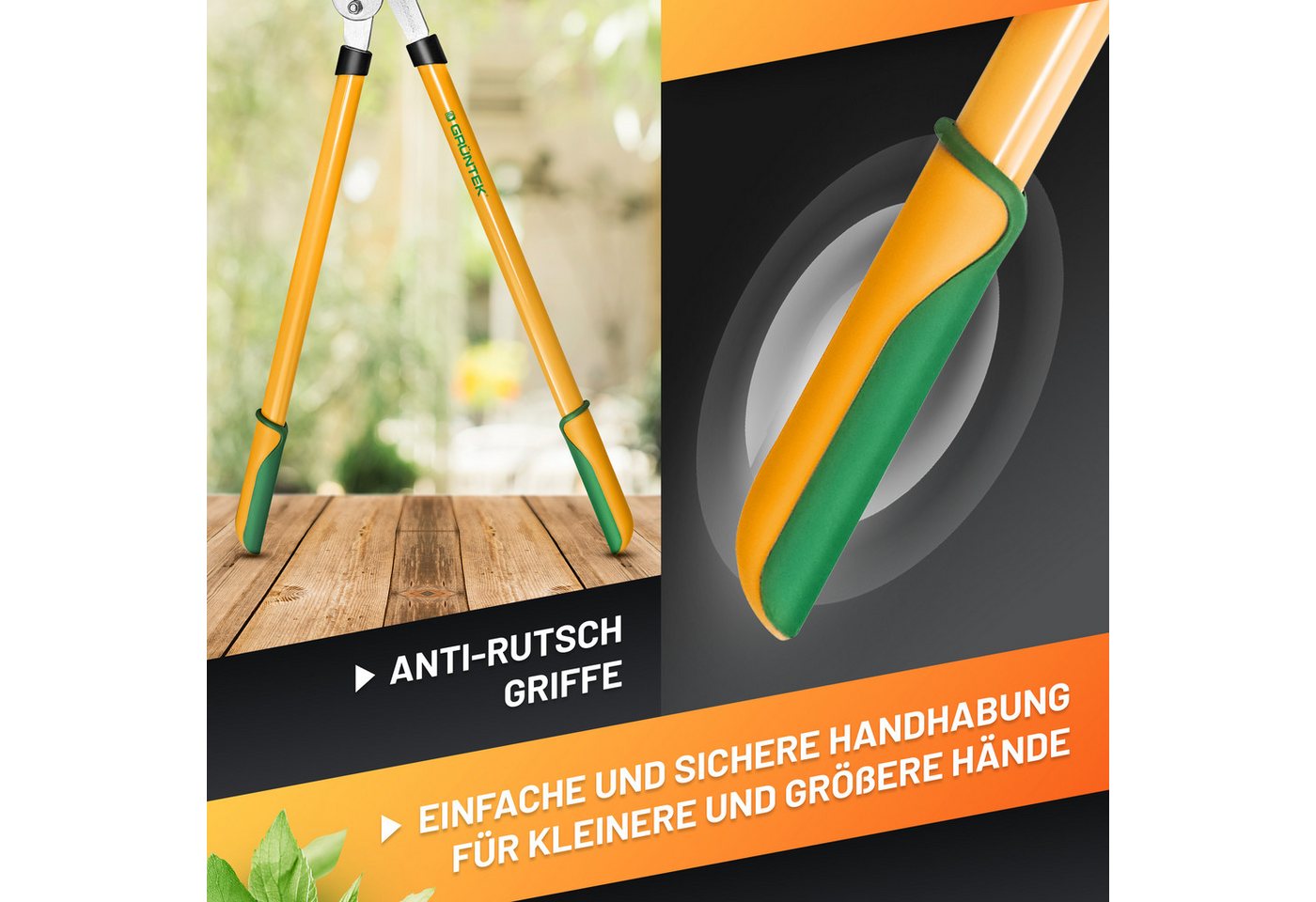 GRÜNTEK Astschere T-REX 765 mm Gartenschere, mit extra Hebelwirkung, ByPass Baumschere mit Doppel-GEAR-DRIVE – Bild 4 von 5