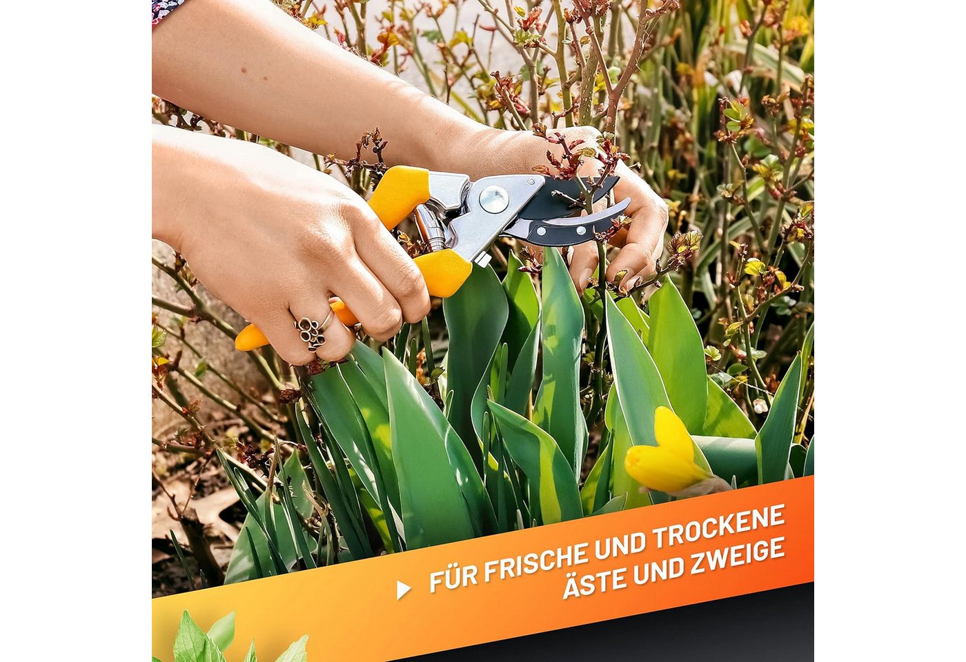 GRÜNTEK Gartenschere Heckenschere GERFALKE, Bypass Schnittsystem, Schnittstärke bis 20 mm, Teflon Klinge SK5, Präzisionsschliff, ergonomische Anti-Rutsch-Griffe – Bild 5 von 5
