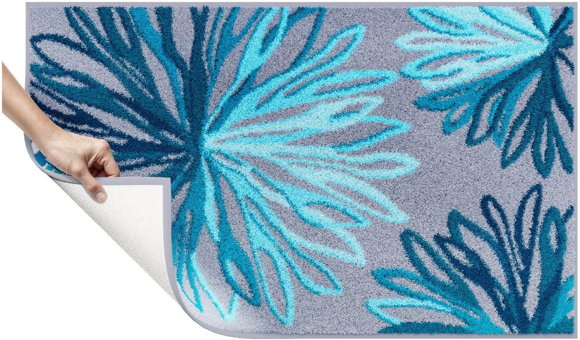 Grund Badematte Art, Höhe 20 mm, rutschhemmend beschichtet, fußbodenheizungsgeeignet, Polyacryl, florales Muster, elegante Badematte – Bild 4 von 5