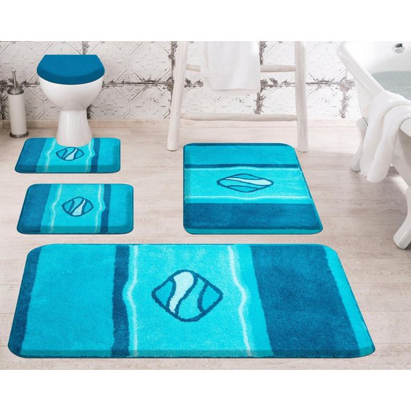 Grund Badematte Jewel, Höhe 24 mm, rutschhemmend beschichtet, fußbodenheizungsgeeignet, Polyacryl, quadratisch, besonders dichter Flor, Badematten mit Streifen