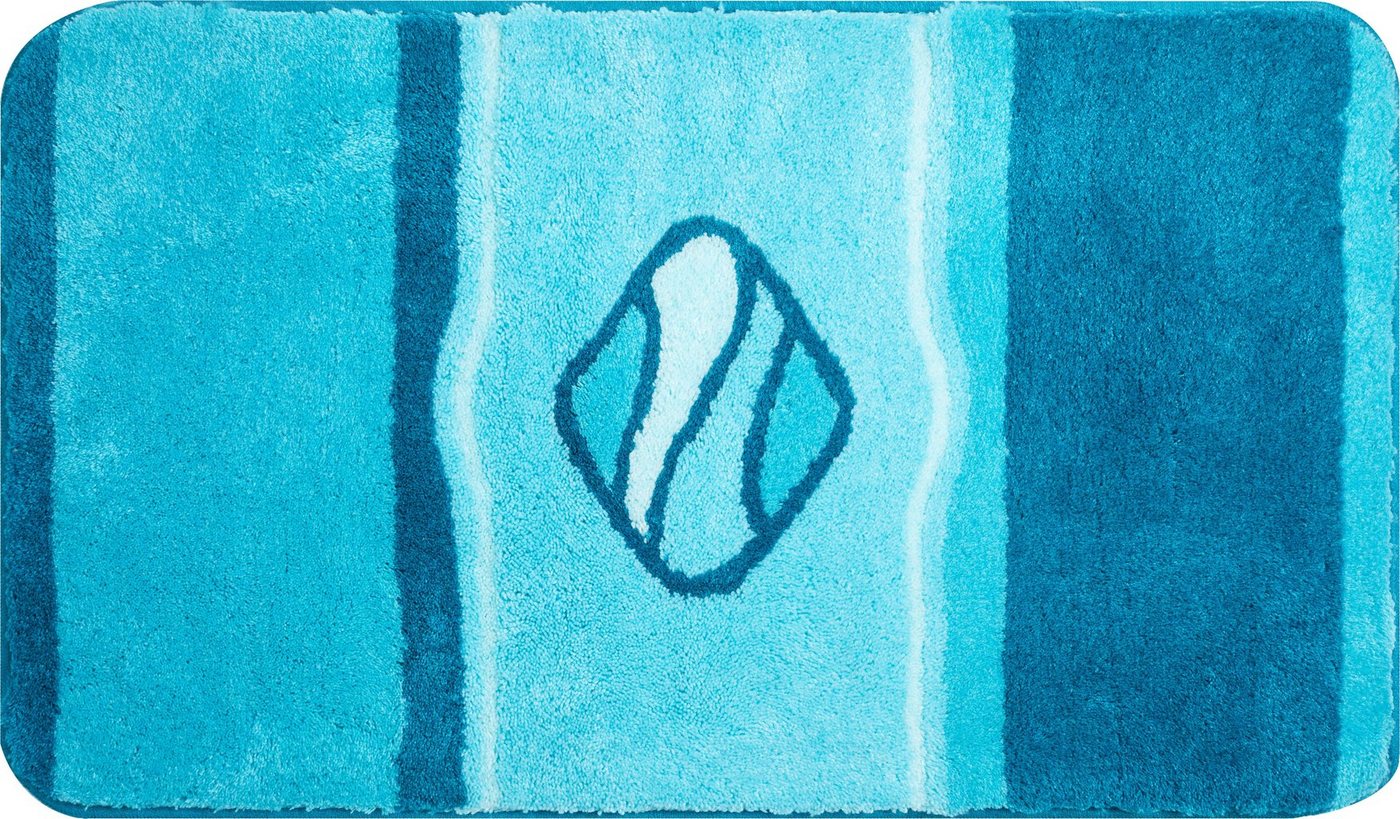 Grund Badematte Jewel, Höhe 24 mm, rutschhemmend beschichtet, fußbodenheizungsgeeignet, Polyacryl, quadratisch, besonders dichter Flor, Badematten mit Streifen – Bild 5 von 5