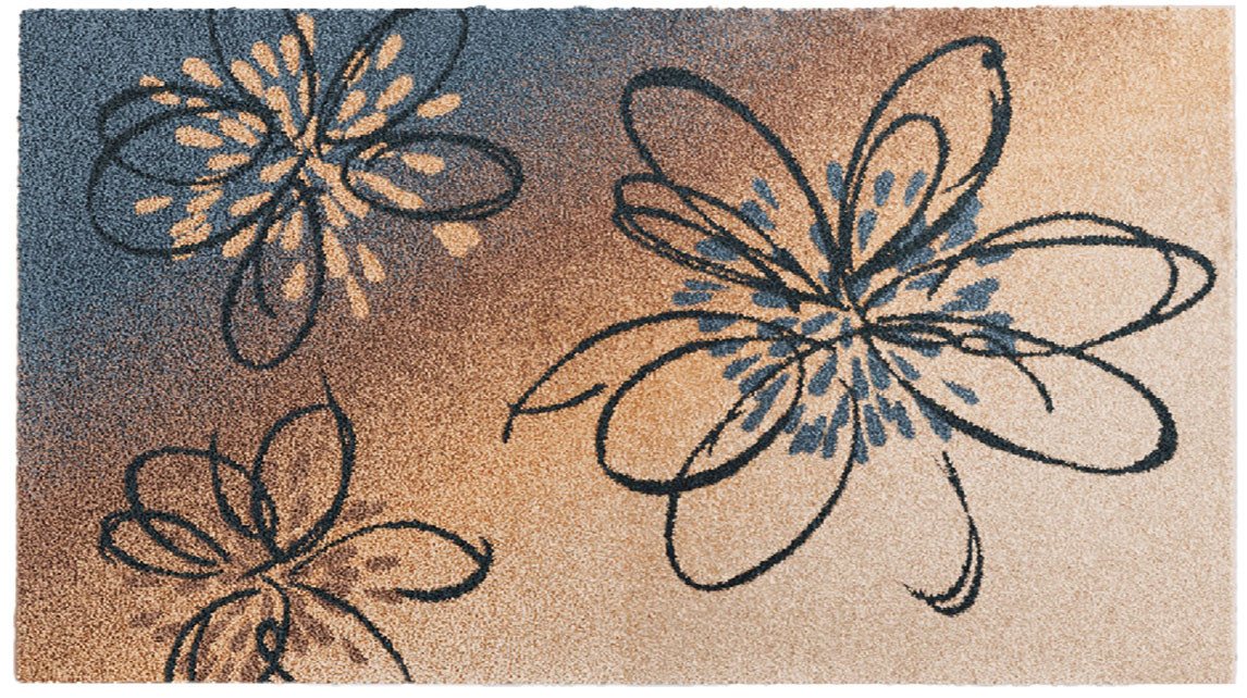 Grund Badematte Lusia, Höhe 20 mm, rutschhemmend beschichtet, fußbodenheizungsgeeignet, Polyacryl, rechteckig, Florales Design mit sanftem Farbverlauf, 5 Jahre  – Bild 3 von 5