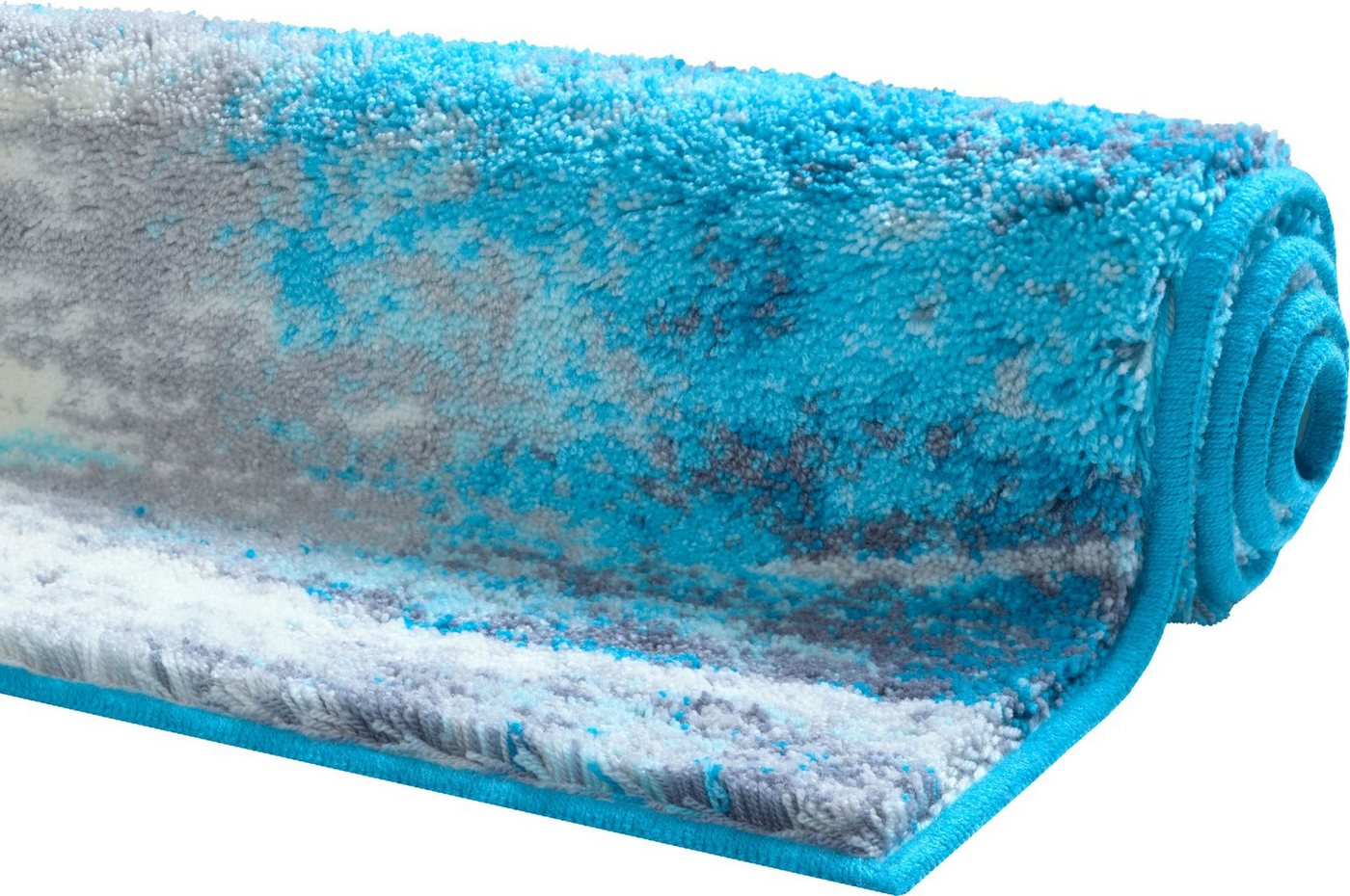 Grund Badematte Magma, Höhe 20 mm, rutschhemmend beschichtet, fußbodenheizungsgeeignet, Polyacryl, rechteckig, Badematte in abstraktem Design – Bild 4 von 5