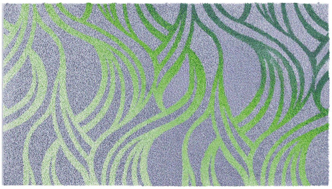 Grund Badematte Mayra, Höhe 20 mm, rutschhemmend beschichtet, fußbodenheizungsgeeignet, Polyacryl, rechteckig, Frisches Wellenmuster in lebendigen Farben, 5 Jah – Bild 3 von 5