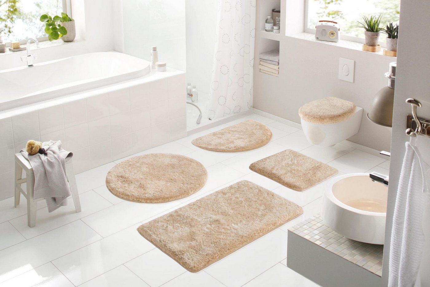 Grund Badematte Melos, Badvorleger, Badezimmer Teppich, sehr weich, Höhe 27 mm, rutschhemmend beschichtet, fußbodenheizungsgeeignet, Kunstfaser, rechteckig, mel – Bild 3 von 5