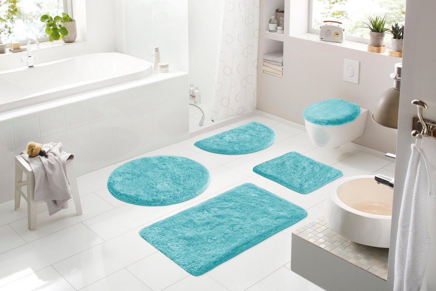 Grund Badematte Melos, Badvorleger, Badezimmer Teppich, sehr weich, Höhe 27 mm, rutschhemmend beschichtet, fußbodenheizungsgeeignet, Kunstfaser, rechteckig, mel – Bild 3 von 5