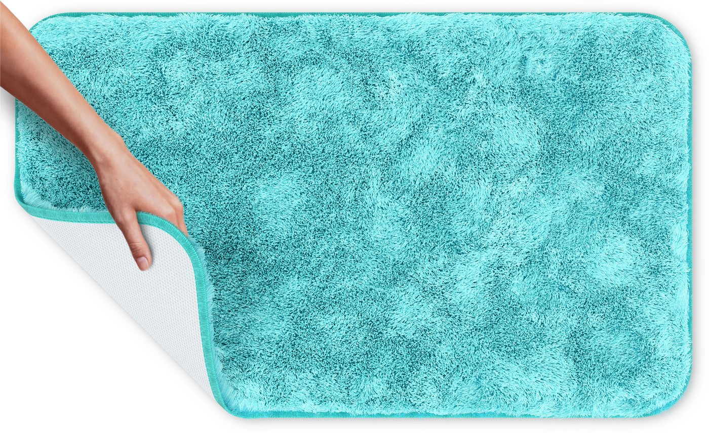 Grund Badematte Melos, Badvorleger, Badezimmer Teppich, sehr weich, Höhe 27 mm, rutschhemmend beschichtet, fußbodenheizungsgeeignet, Kunstfaser, rechteckig, mel – Bild 4 von 5