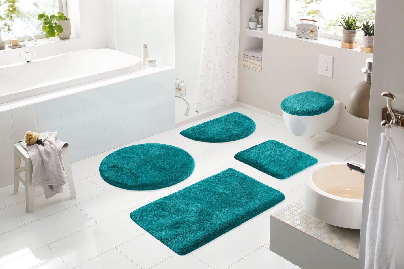 Grund Badematte Melos, Badvorleger, Badezimmer Teppich, sehr weich, Höhe 27 mm, rutschhemmend beschichtet, fußbodenheizungsgeeignet, Kunstfaser, rechteckig, mel – Bild 3 von 5