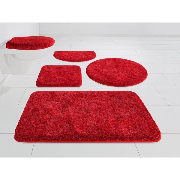Grund Badematte Melos, Badvorleger, Badezimmer Teppich, sehr weich, Höhe 27 mm, rutschhemmend beschichtet, fußbodenheizungsgeeignet, Kunstfaser, halbrund, melie