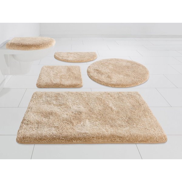 Grund Badematte Melos, Badvorleger, Badezimmer Teppich, sehr weich, Höhe 27 mm, rutschhemmend beschichtet, fußbodenheizungsgeeignet, Kunstfaser, rechteckig, 3-t